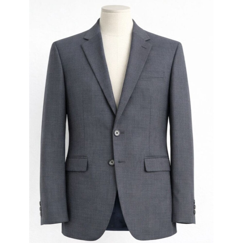 Banana Republic Blazer Women 12 Black Wool 2 Button Stretch Business Office Coat